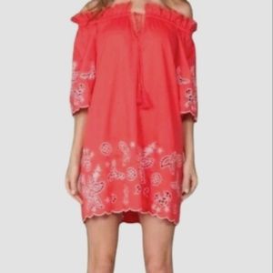 Anthropologie Floral Off the Shoulders Tunic Summer Dress